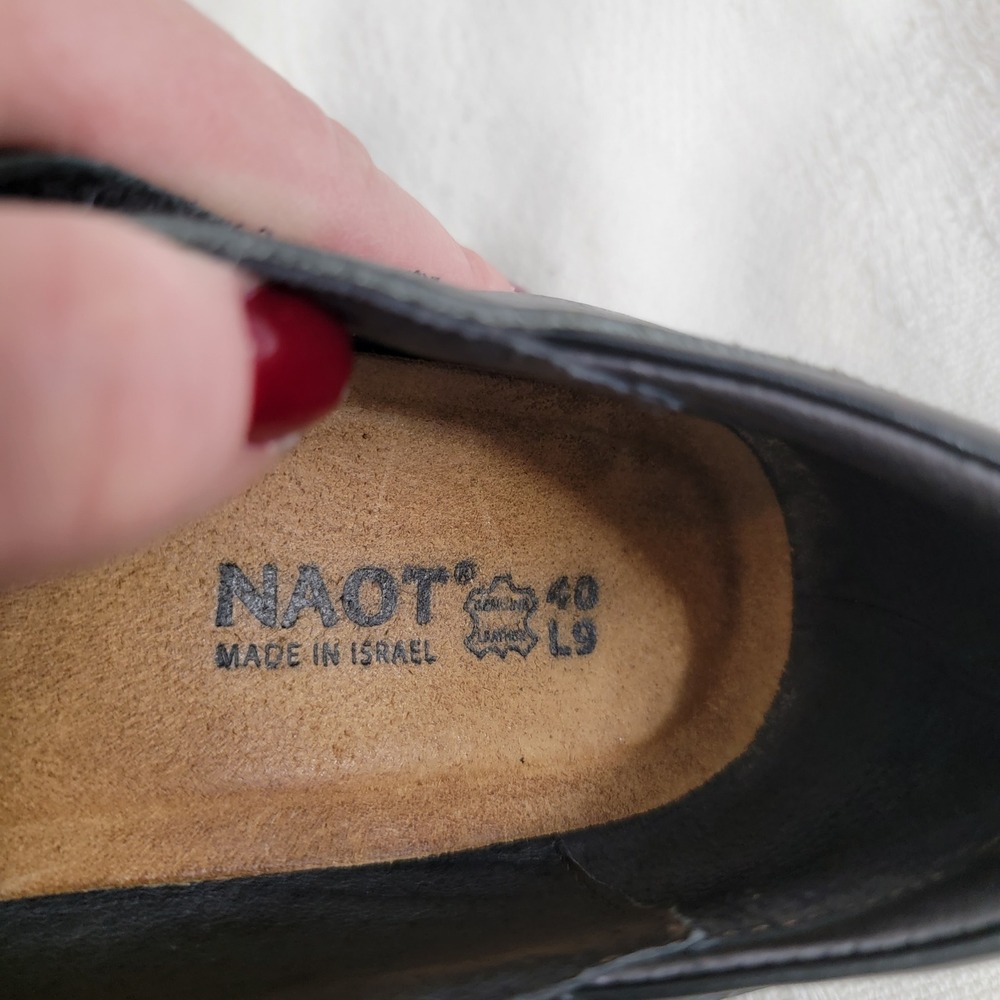 Naot Two-Tone Gray and Black Knot-Strap Heels - Picture 6 of 12